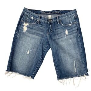 Abercrombie & Fitch Women's Distressed Blue Jean Shorts‎ – Size 2